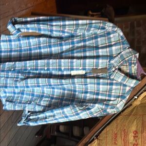 Men's Blue Plaid Shirt